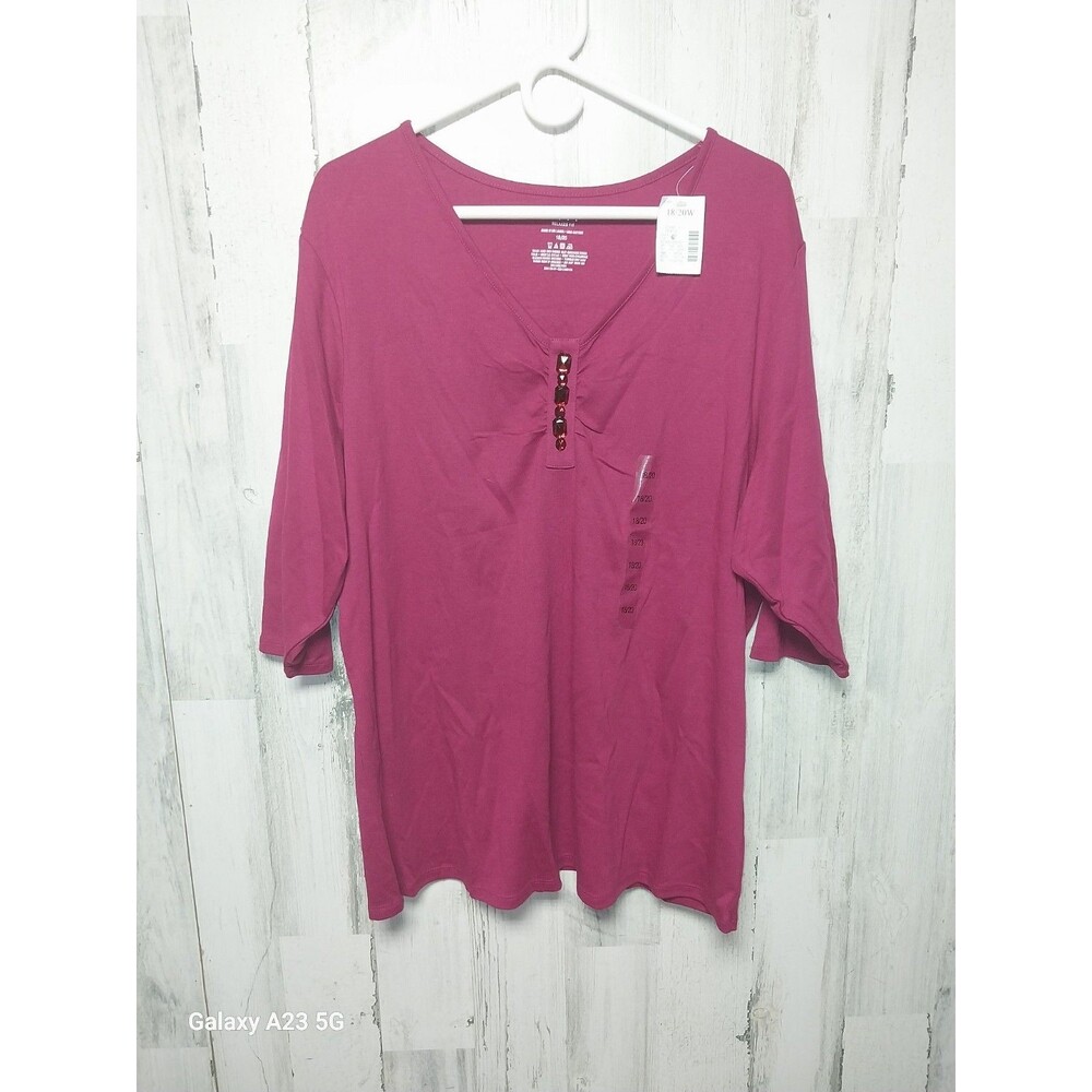 Venezia 18/20 Half Sleeve V Neck Top Rhinestones